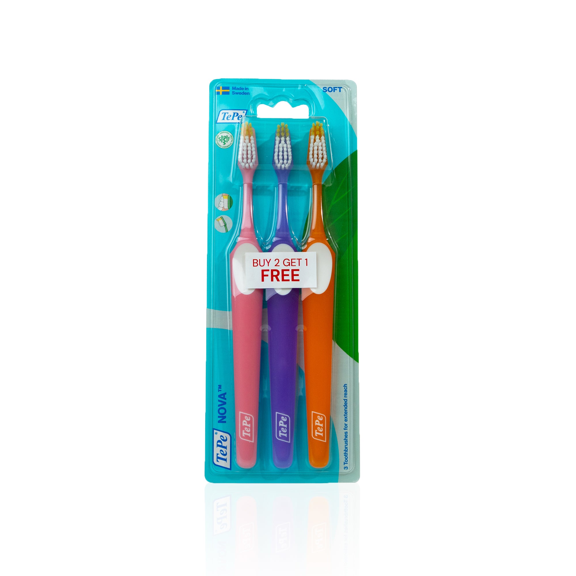 TePe Nova Toothbrush - Soft - Pack of 3 - (2+1 Free)