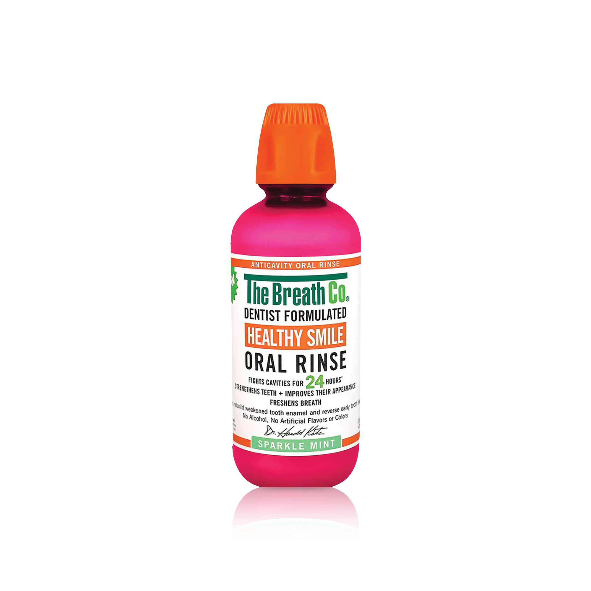 The Breath Co Sparkle Mint Oral Rinse + Flash Tongue Scraper Pink
