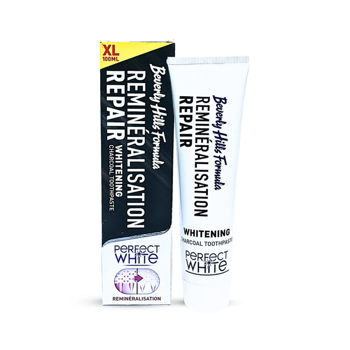 Perfect White Black Remineralisation Repair Whitening Charcoal Toothpaste