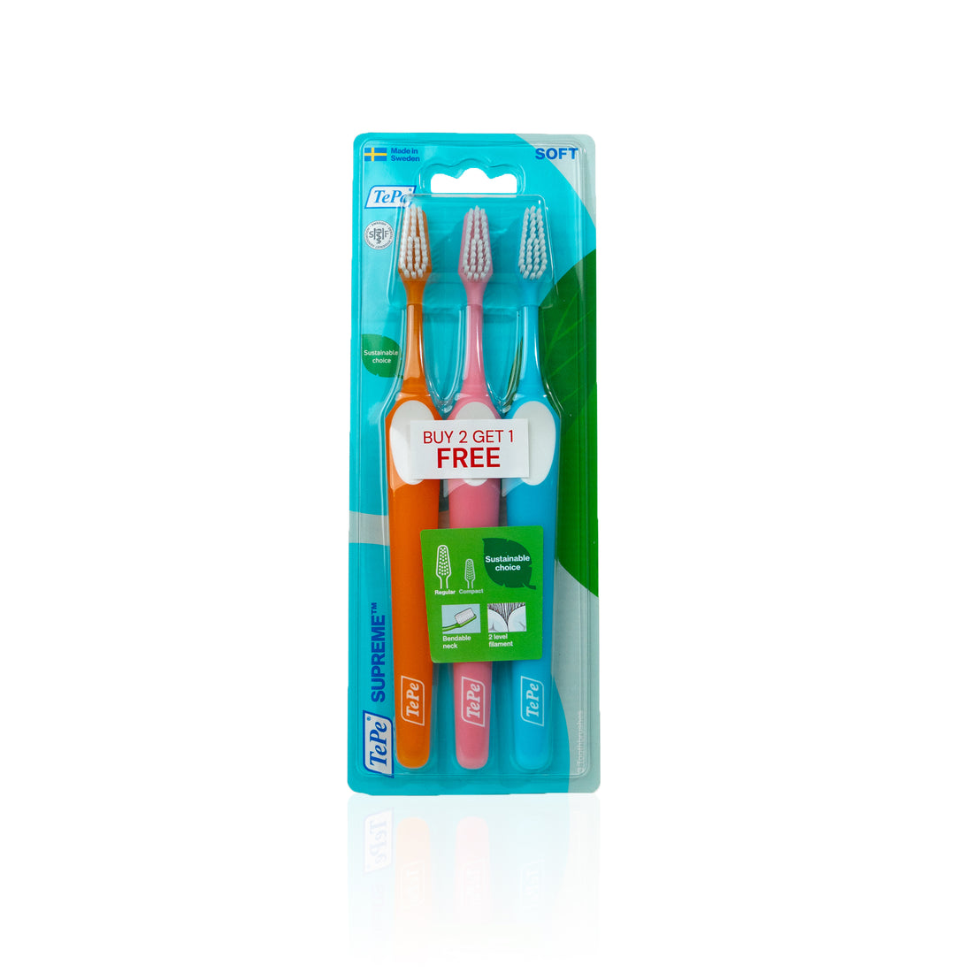 TePe Supreme - Soft - Toothbrush Pack of 3 (2+1 Free)