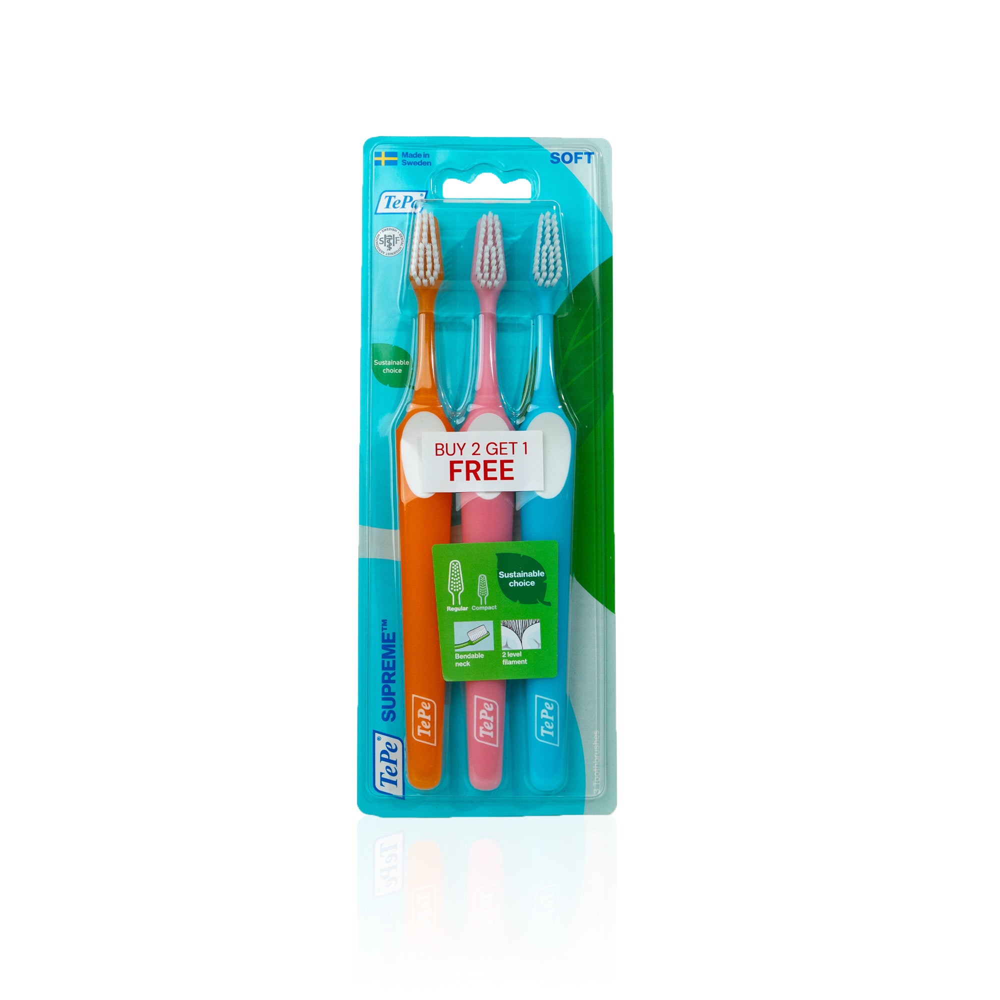 TePe Supreme - Soft - Toothbrush Pack of 3 (2+1 Free)
