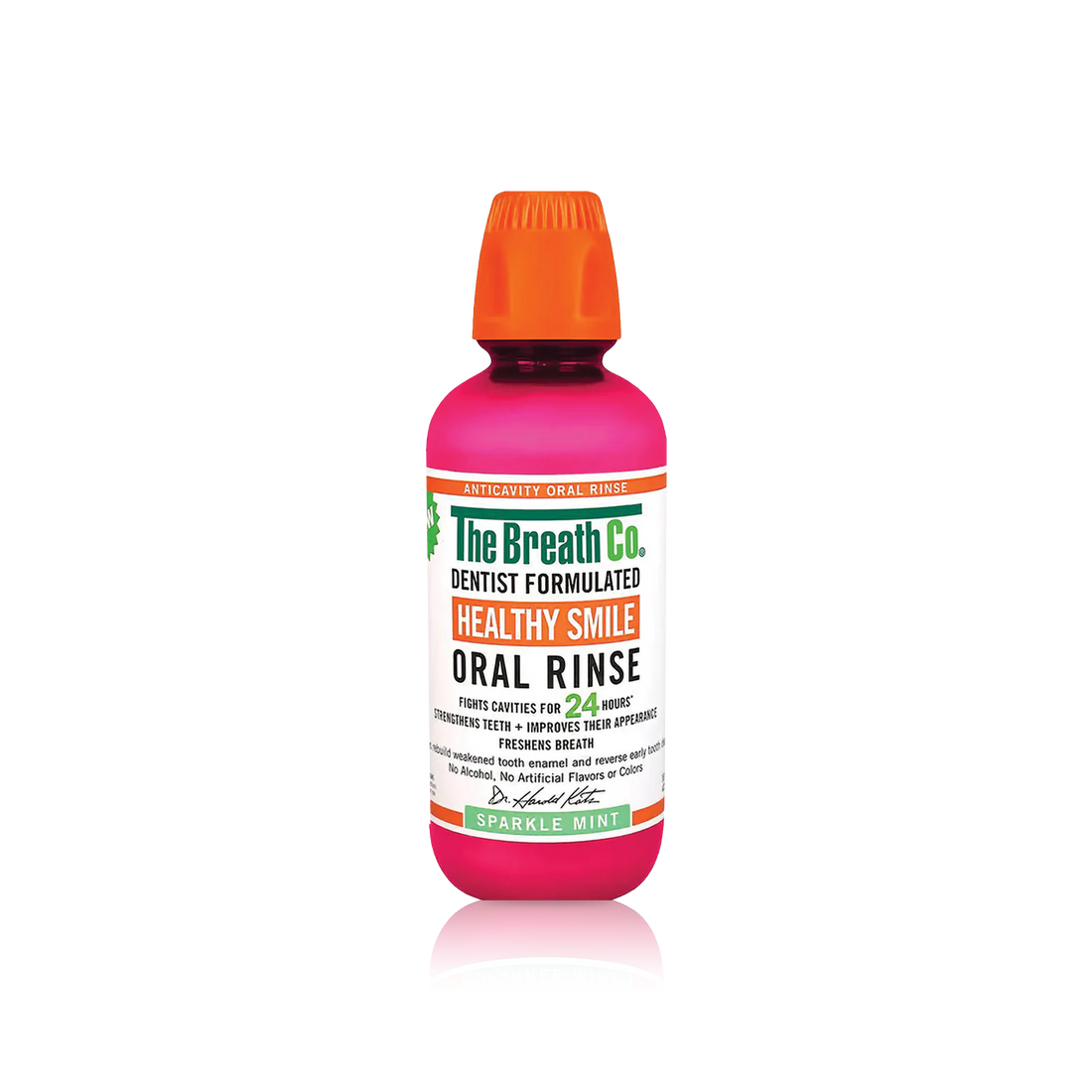The Breath Co Sparkle Mint Oral Rinse + Flash Tongue Scraper Pink