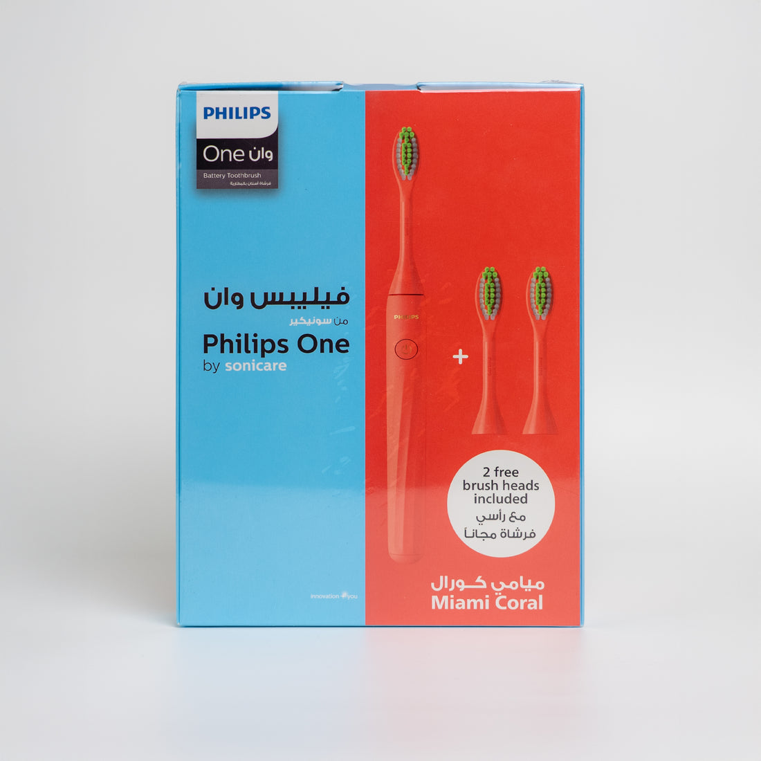 Philips One Battery Miami Coral + 2 Free Brush Head