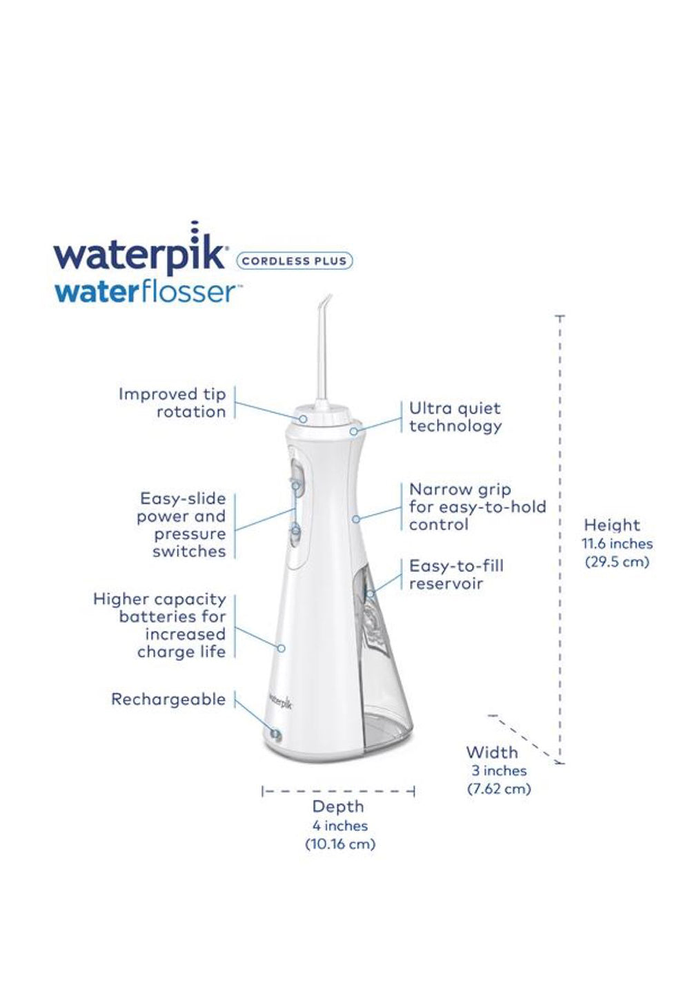 Waterpik  Cordless Plus Water Flosser - White